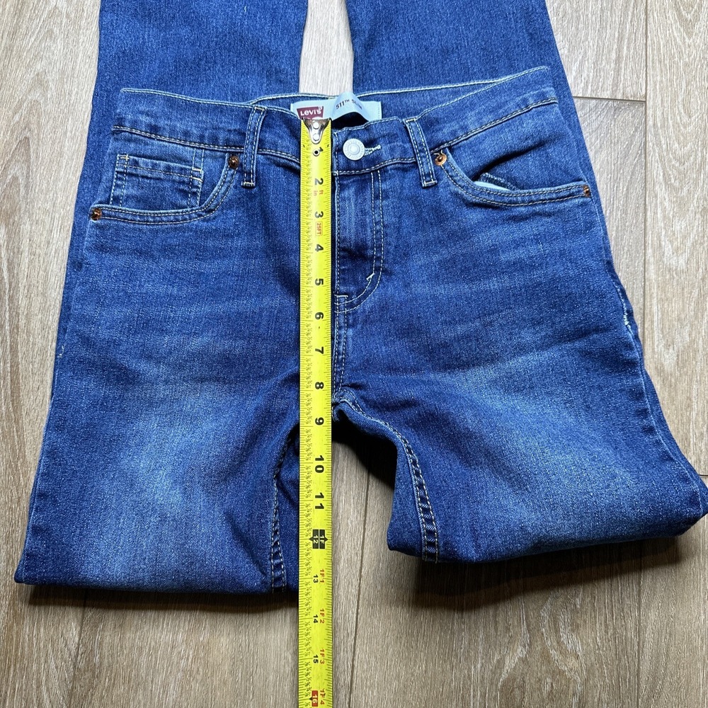 Levi's Boys 511 Slim Fit Stretch Blue Denim Jeans 14 R 27x27 Pants Preowned - Picture 6 of 7